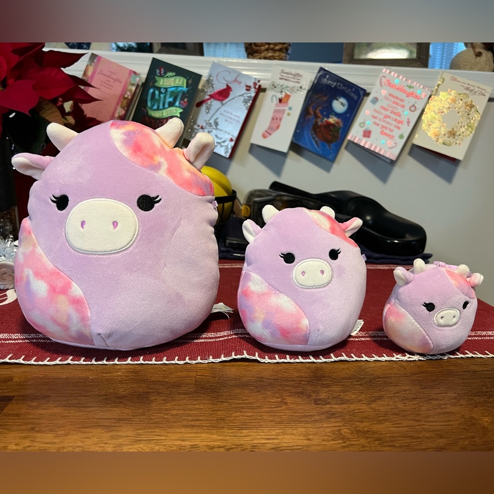 Purple and Pink cow squishmallow